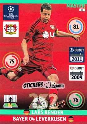 Sticker Lars Bender - UEFA Champions League 2014-2015. Adrenalyn XL - Panini