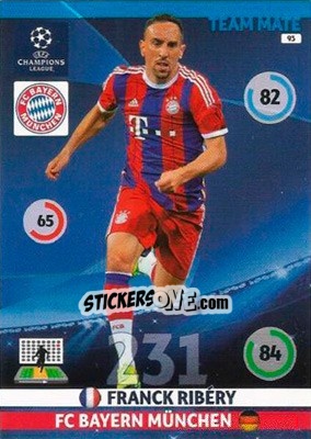 Sticker Franck Ribéry - UEFA Champions League 2014-2015. Adrenalyn XL n. 93 - Panini