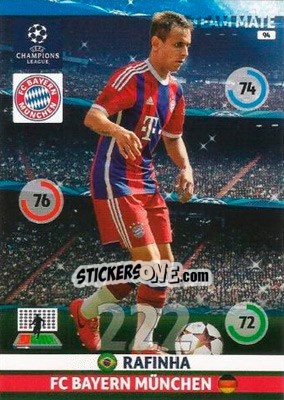 Sticker Rafinha - UEFA Champions League 2014-2015. Adrenalyn XL n. 94 - Panini