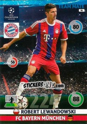 Sticker Robert Lewandowski - UEFA Champions League 2014-2015. Adrenalyn XL n. 96 - Panini