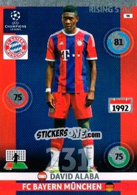 Sticker David Alaba - UEFA Champions League 2014-2015. Adrenalyn XL n. 98 - Panini