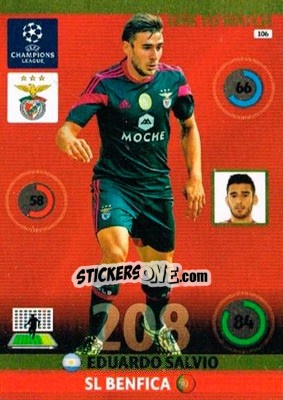 Sticker Eduardo Salvio - UEFA Champions League 2014-2015. Adrenalyn XL n. 106 - Panini