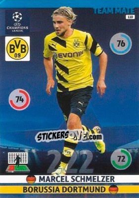Sticker Marcel Schmelzer - UEFA Champions League 2014-2015. Adrenalyn XL n. 110 - Panini