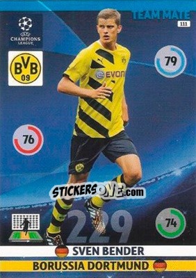 Sticker Sven Bender - UEFA Champions League 2014-2015. Adrenalyn XL n. 111 - Panini