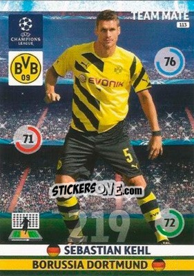 Sticker Sebastian Kehl - UEFA Champions League 2014-2015. Adrenalyn XL n. 113 - Panini