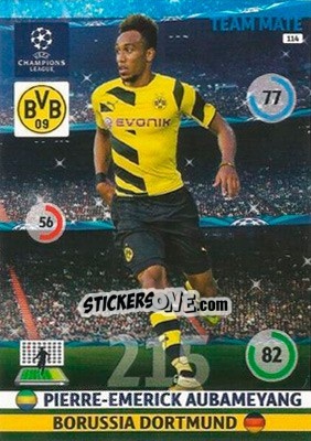 Sticker Pierre-Emerick Aubameyang - UEFA Champions League 2014-2015. Adrenalyn XL n. 114 - Panini