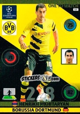Sticker Henrikh Mkhitaryan - UEFA Champions League 2014-2015. Adrenalyn XL n. 115 - Panini