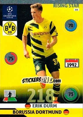Sticker Erik Durm - UEFA Champions League 2014-2015. Adrenalyn XL n. 116 - Panini