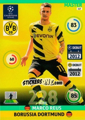 Sticker Marco Reus - UEFA Champions League 2014-2015. Adrenalyn XL n. 117 - Panini