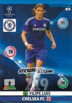 Sticker Filipe Luis - UEFA Champions League 2014-2015. Adrenalyn XL n. 118 - Panini