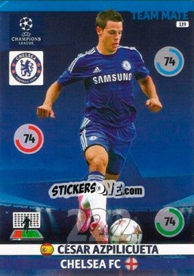 Sticker César Azpilicueta - UEFA Champions League 2014-2015. Adrenalyn XL n. 119 - Panini