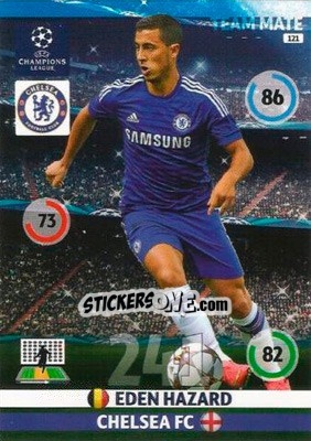 Sticker Eden Hazard - UEFA Champions League 2014-2015. Adrenalyn XL n. 121 - Panini