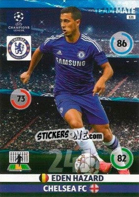 Figurina Eden Hazard - UEFA Champions League 2014-2015. Adrenalyn XL - Panini