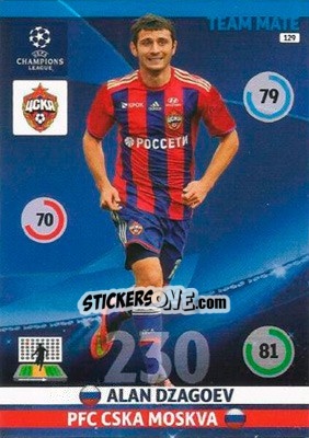 Sticker Alan Dzagoev - UEFA Champions League 2014-2015. Adrenalyn XL n. 129 - Panini