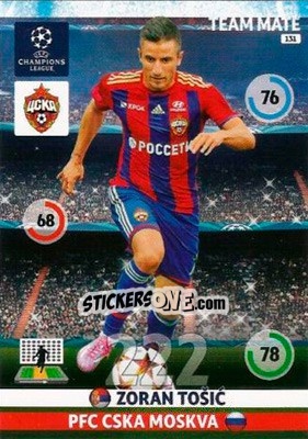 Sticker Zoran Tošic - UEFA Champions League 2014-2015. Adrenalyn XL n. 131 - Panini