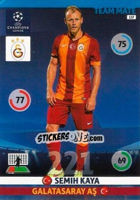 Sticker Semih Kaya - UEFA Champions League 2014-2015. Adrenalyn XL n. 137 - Panini