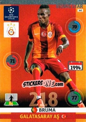 Sticker Bruma - UEFA Champions League 2014-2015. Adrenalyn XL n. 143 - Panini