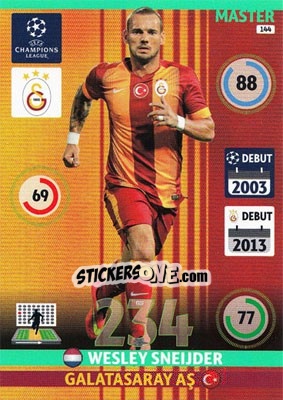 Sticker Wesley Sneijder - UEFA Champions League 2014-2015. Adrenalyn XL n. 144 - Panini