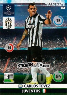 Sticker Carlos Tévez - UEFA Champions League 2014-2015. Adrenalyn XL n. 149 - Panini