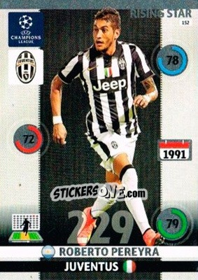 Sticker Roberto Pereyra - UEFA Champions League 2014-2015. Adrenalyn XL n. 152 - Panini