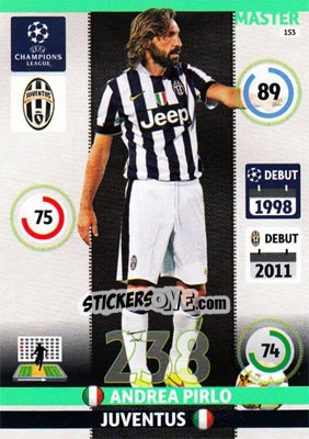 Sticker Andrea Pirlo - UEFA Champions League 2014-2015. Adrenalyn XL n. 153 - Panini