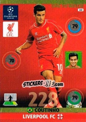 Sticker Coutinho - UEFA Champions League 2014-2015. Adrenalyn XL n. 160 - Panini