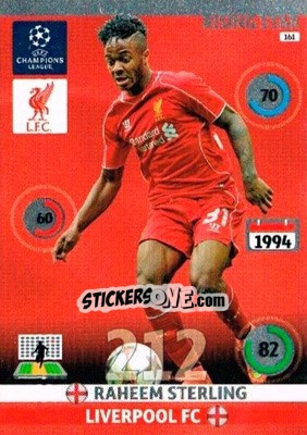 Sticker Raheem Sterling - UEFA Champions League 2014-2015. Adrenalyn XL n. 161 - Panini