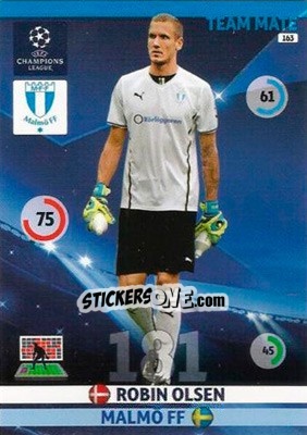 Sticker Robin Olsen - UEFA Champions League 2014-2015. Adrenalyn XL n. 163 - Panini