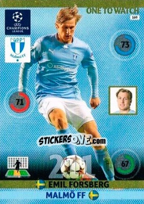 Sticker Emil Forsberg - UEFA Champions League 2014-2015. Adrenalyn XL n. 169 - Panini