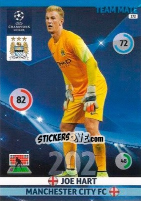 Sticker Joe Hart - UEFA Champions League 2014-2015. Adrenalyn XL n. 172 - Panini