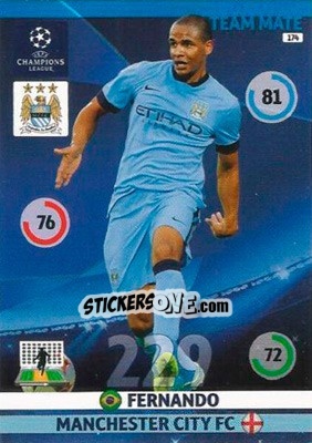 Sticker Fernando - UEFA Champions League 2014-2015. Adrenalyn XL n. 174 - Panini