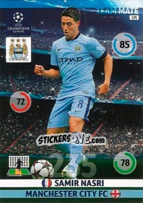 Sticker Samir Nasri - UEFA Champions League 2014-2015. Adrenalyn XL n. 175 - Panini
