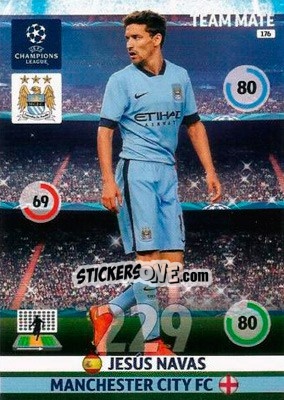 Sticker Jesús Navas - UEFA Champions League 2014-2015. Adrenalyn XL n. 176 - Panini