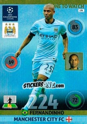 Sticker Fernandinho - UEFA Champions League 2014-2015. Adrenalyn XL n. 178 - Panini