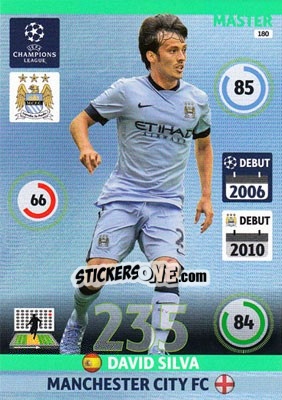Sticker David Silva - UEFA Champions League 2014-2015. Adrenalyn XL n. 180 - Panini