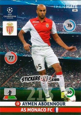 Sticker Aymen Abdennour - UEFA Champions League 2014-2015. Adrenalyn XL n. 184 - Panini