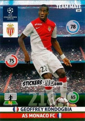 Sticker Geoffrey Kondogbia - UEFA Champions League 2014-2015. Adrenalyn XL n. 185 - Panini
