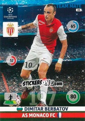 Sticker Dimitar Berbatov - UEFA Champions League 2014-2015. Adrenalyn XL n. 186 - Panini