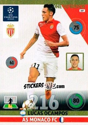 Cromo Lucas Ocampos - UEFA Champions League 2014-2015. Adrenalyn XL n. 187 - Panini