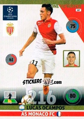 Figurina Lucas Ocampos - UEFA Champions League 2014-2015. Adrenalyn XL - Panini