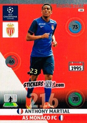 Sticker Anthony Martial - UEFA Champions League 2014-2015. Adrenalyn XL n. 188 - Panini