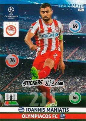 Figurina Giannis Maniatis - UEFA Champions League 2014-2015. Adrenalyn XL n. 193 - Panini