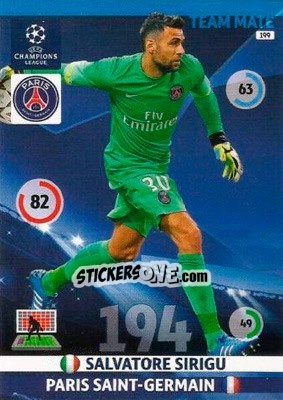 Sticker Salvatore Sirigu - UEFA Champions League 2014-2015. Adrenalyn XL - Panini