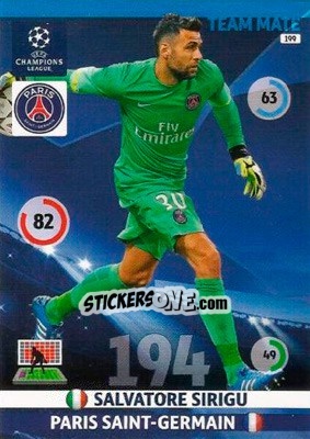 Sticker Salvatore Sirigu - UEFA Champions League 2014-2015. Adrenalyn XL n. 199 - Panini