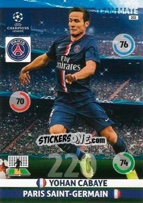 Sticker Yohan Cabaye - UEFA Champions League 2014-2015. Adrenalyn XL - Panini