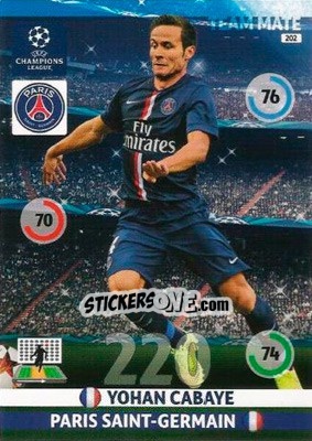 Sticker Yohan Cabaye - UEFA Champions League 2014-2015. Adrenalyn XL n. 202 - Panini