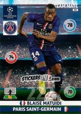 Sticker Blaise Matuidi - UEFA Champions League 2014-2015. Adrenalyn XL n. 203 - Panini