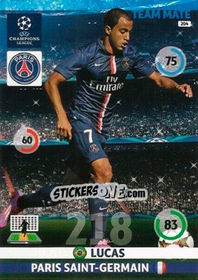 Sticker Lucas Moura - UEFA Champions League 2014-2015. Adrenalyn XL - Panini