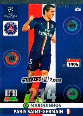 Cromo Marquinhos - UEFA Champions League 2014-2015. Adrenalyn XL - Panini