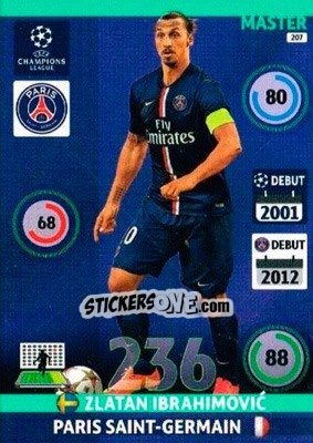 Cromo Zlatan Ibrahimovic - UEFA Champions League 2014-2015. Adrenalyn XL - Panini